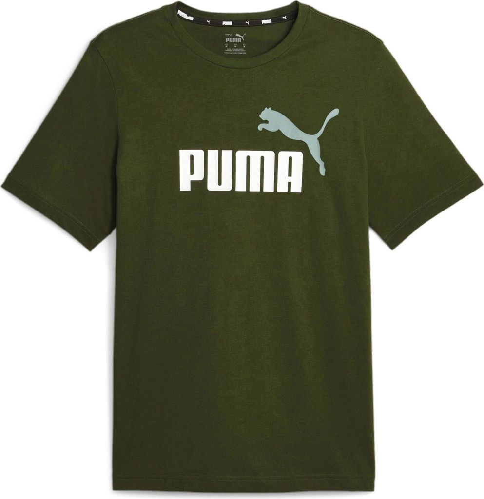 PUMA Herren T-Shirt - ESS+ Essentials 2 Col Logo Tee, Rundhals, Kurzarm, uni Grün (Myrtle) M