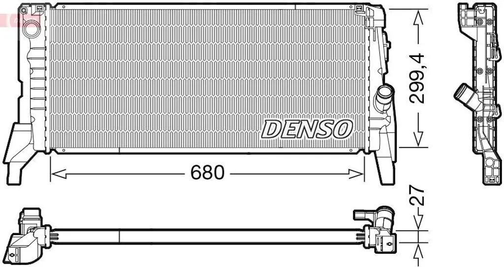 Radiateur Moteur DENSO DRM05119 OE 17117617635 pour Mini F55 et F56