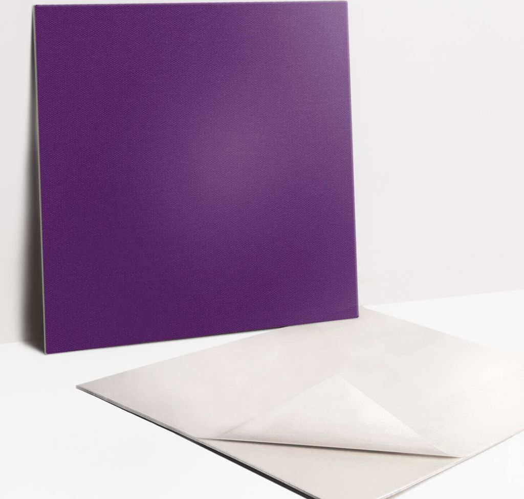 Fliesenaufkleber Set für Bad und Küche - 9 Fliesen Selbstklebend PVC - 30 x 30 - Violette Farbe