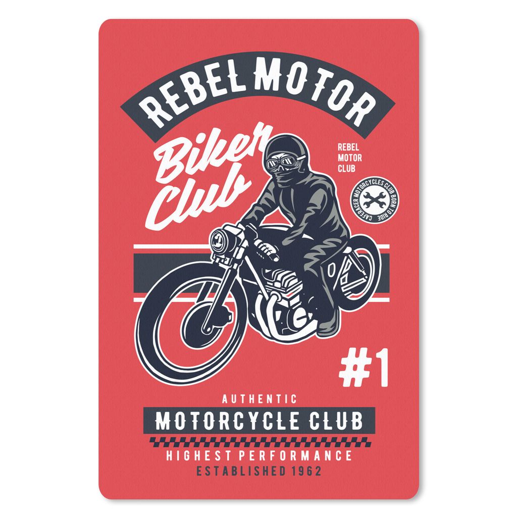 MuchoWow Mauspad Mousepad Motorrad - Mann - Kleidung - Vintage 40x60 cm - Mousepads - Maus Mat - Pad - Mausunterlage - Schreibtisch Accesoire
