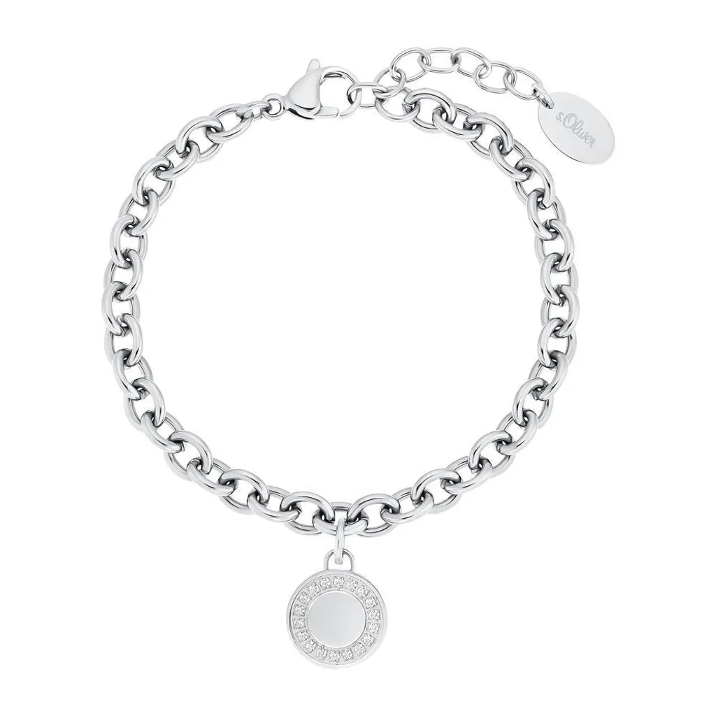 Gourmette femme s.Oliver en acier et cristaux de zirconium étincelants