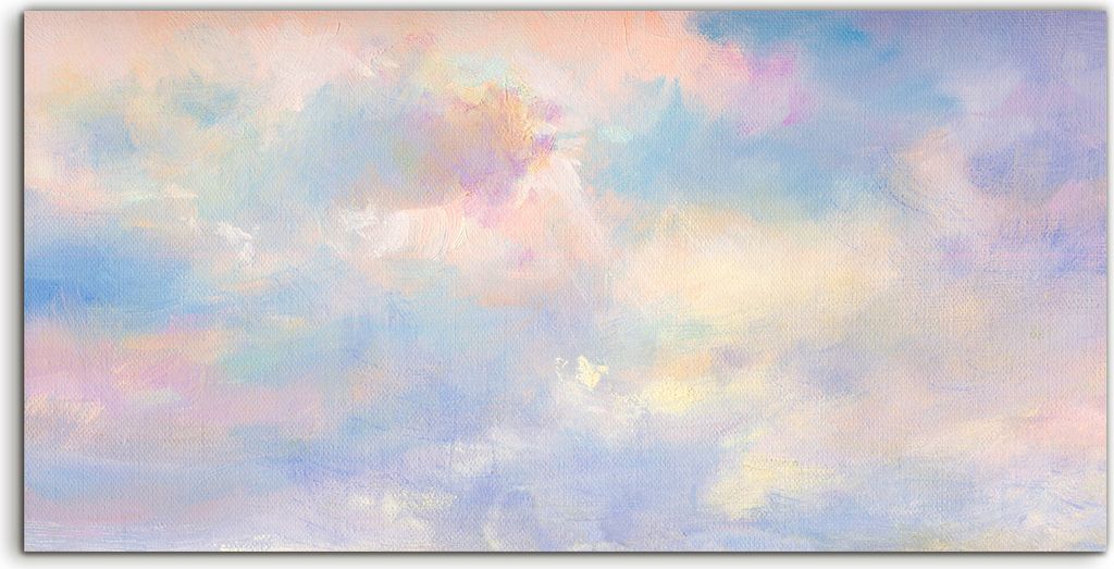 Coloray - Glasbild - 120x60 cm - Wandbild - Glasbilder - Bunte Wolken Himmel Wetter Malerei