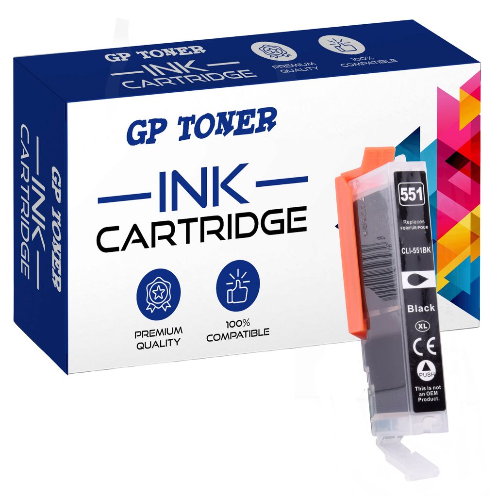 TINTE PATRONEN XXL für CANON 551 XL PIXMA IP7250 MG5450 MG5550 MG5655 MG6450 Schwarz