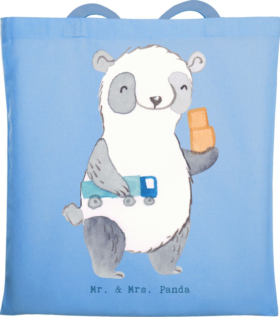 Mr. & Mrs. Panda Shopping Tasche Möbelpacker Herz - Sky Blue - Geschenk, Umzugshelfer, Schultasche, Uni, Laptoptasche, Umzugsfirma, Tote Bag, Kart...