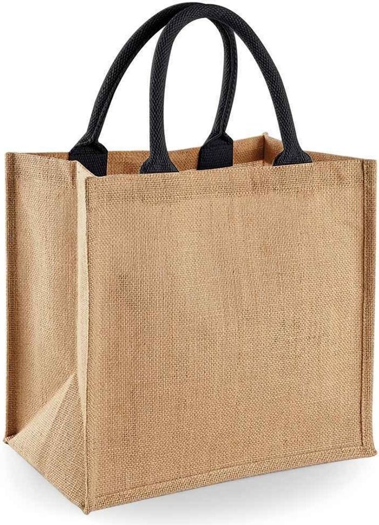 Westford Mill - Tragetasche, Midi, Jute PC4417 (Einheitsgröße) (Naturfarben/Schwarz)