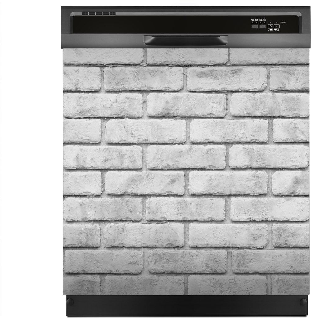 Magnete Dekorative 60x60 cm Küche Magnetmatte Spülmaschine - weißer Backstein Ziegel