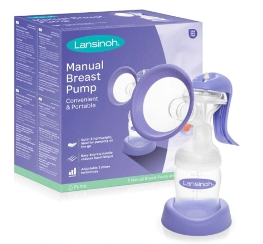 Lansinoh Handmilchpumpe - manuelle Milchpumpe für sanftes und effektives Abpumpen