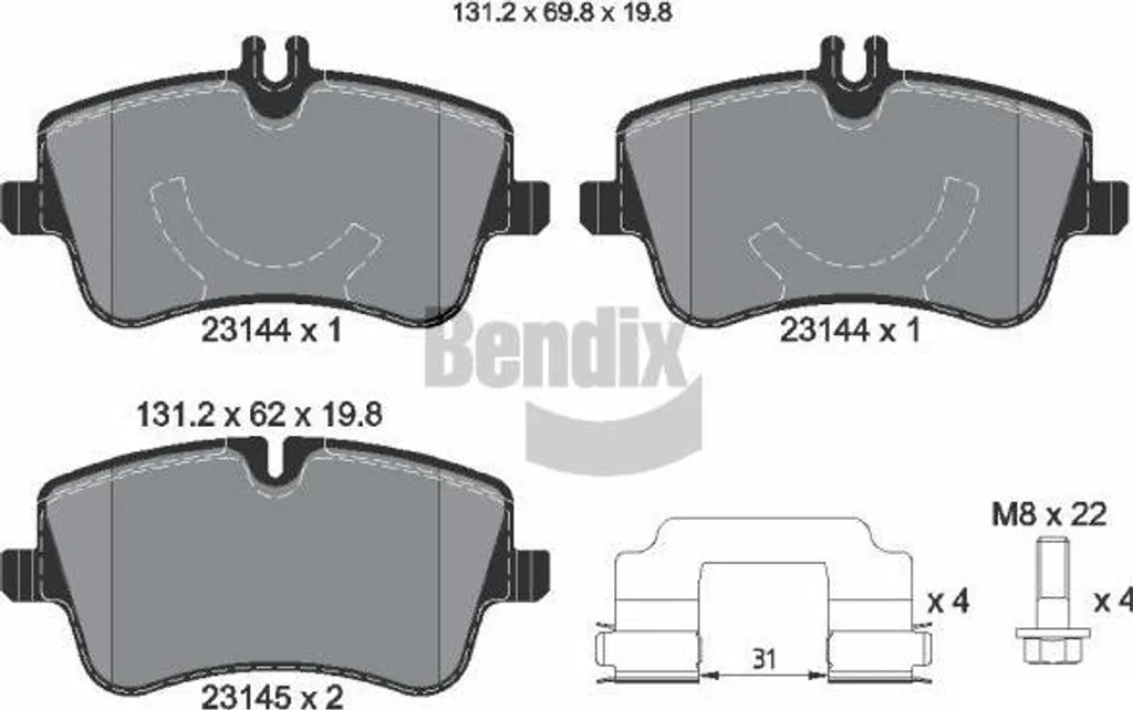 Kit freinage BENDIX BPD1090 idéal pour entretien Mercedes Classe C