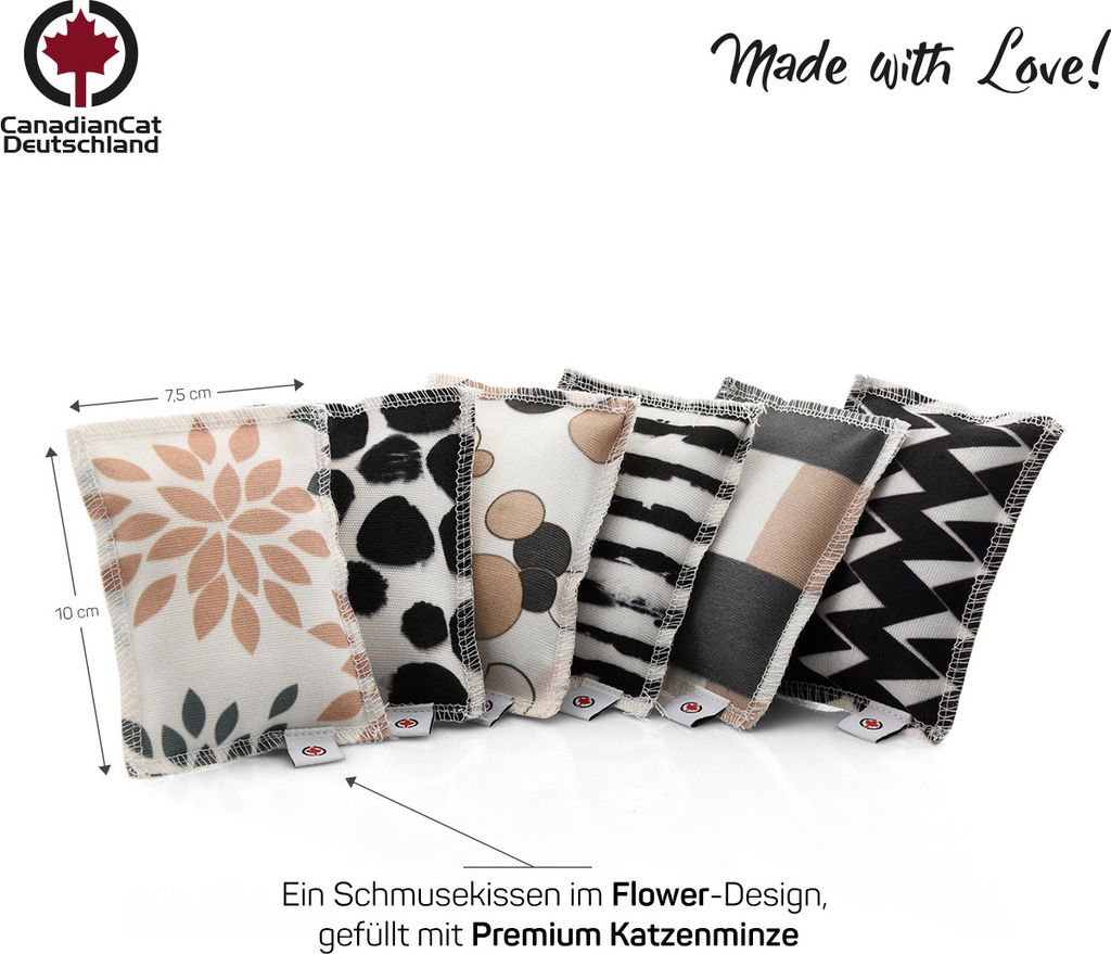 Mini-Kuschelkissen für Katzen | Kanadische Katze | Blume | Katzenminze 5g