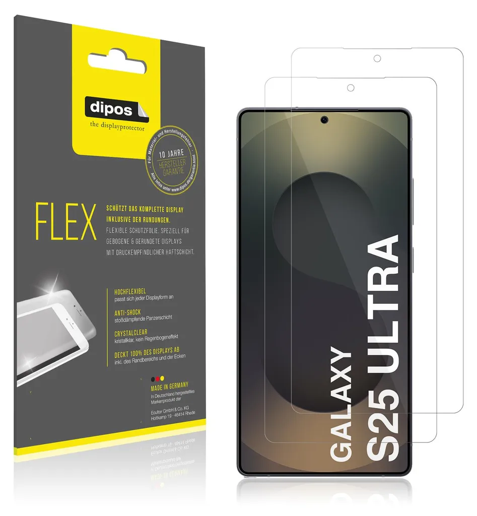 2x Pellicola Samsung Galaxy S25 Ultra Enterprise dipos Flex | Top Tech