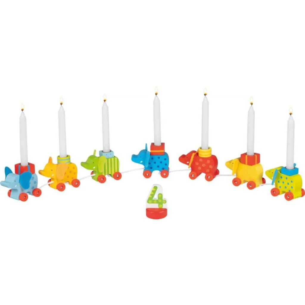 Caravane d'anniversaire éléphants pour décoration de table enfantine