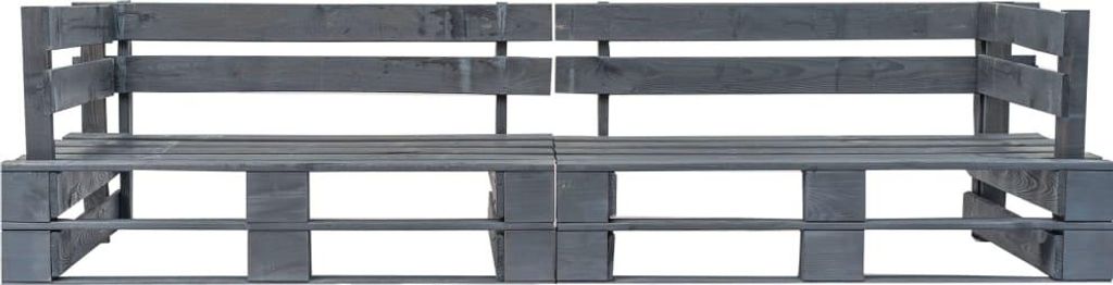vidaXL Garten-Palettensofa 2-Sitzer Grau Holz Produktbild 