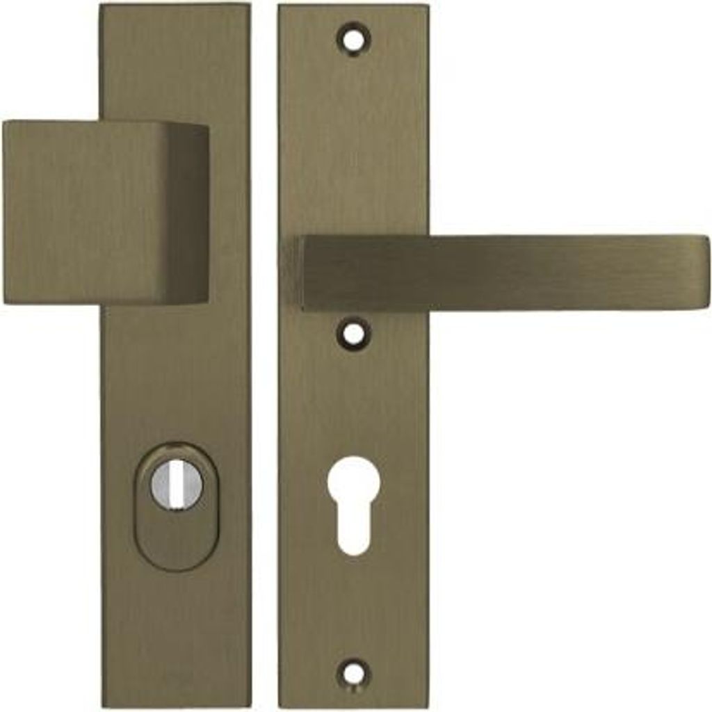 Axa ROYAL ++ 72 WB Drückergriff Klasse 3 mit FLEX-Einsatzschutz (Brandschutz), Farbe F4 - Altgold (Türstärke 74-83 mm)