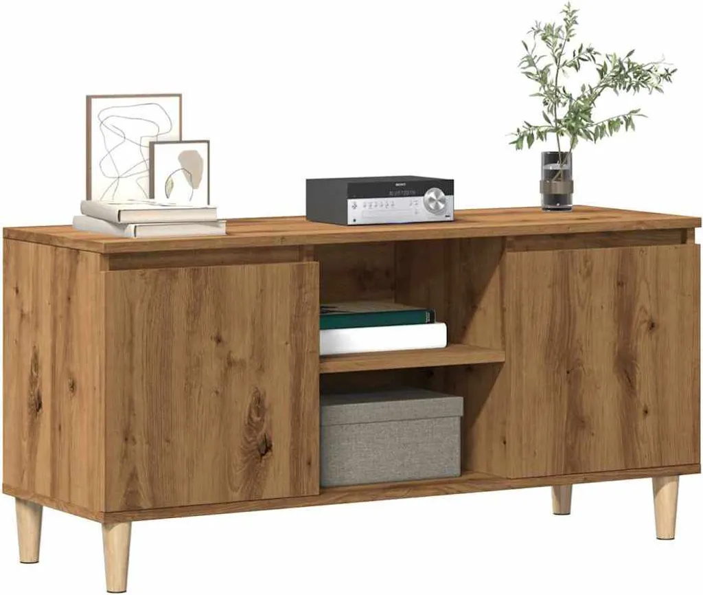 Maison Exclusive Mobile TV Legno Rovere Artigianale 102x35x50 cm