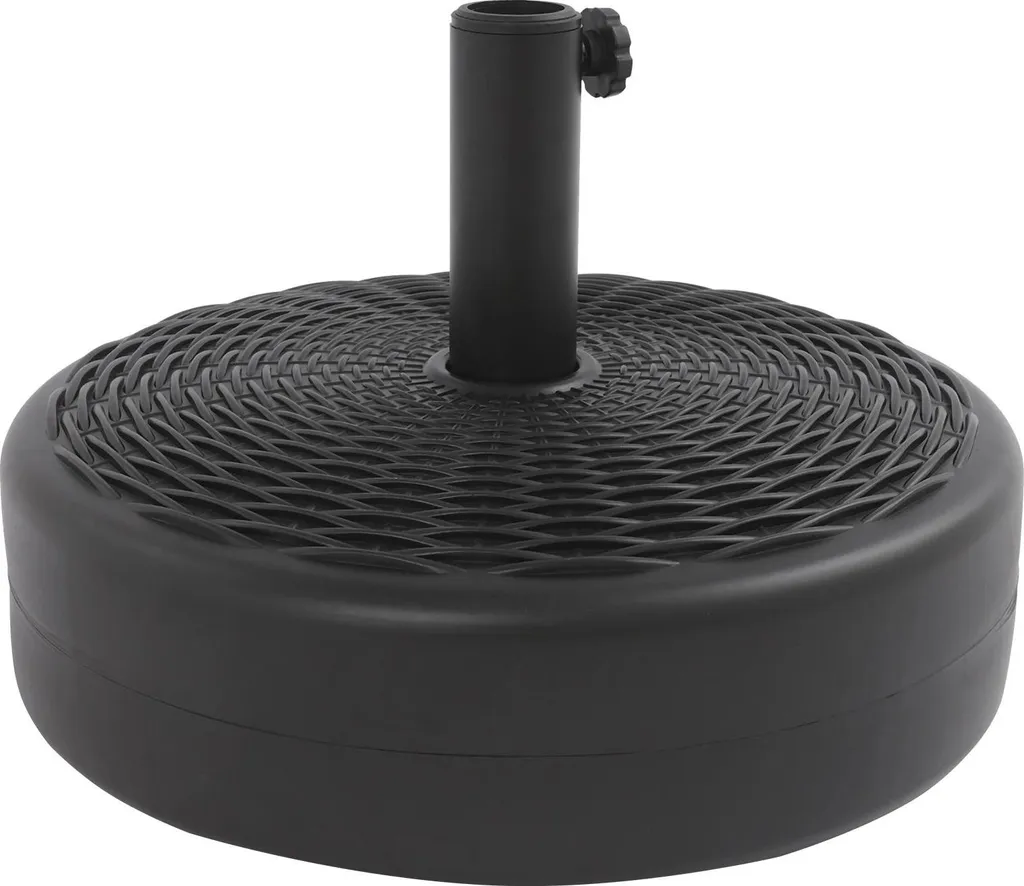 Base de parasol pour balcon et jardin - Pied rond noir 45,5 cm à remplir