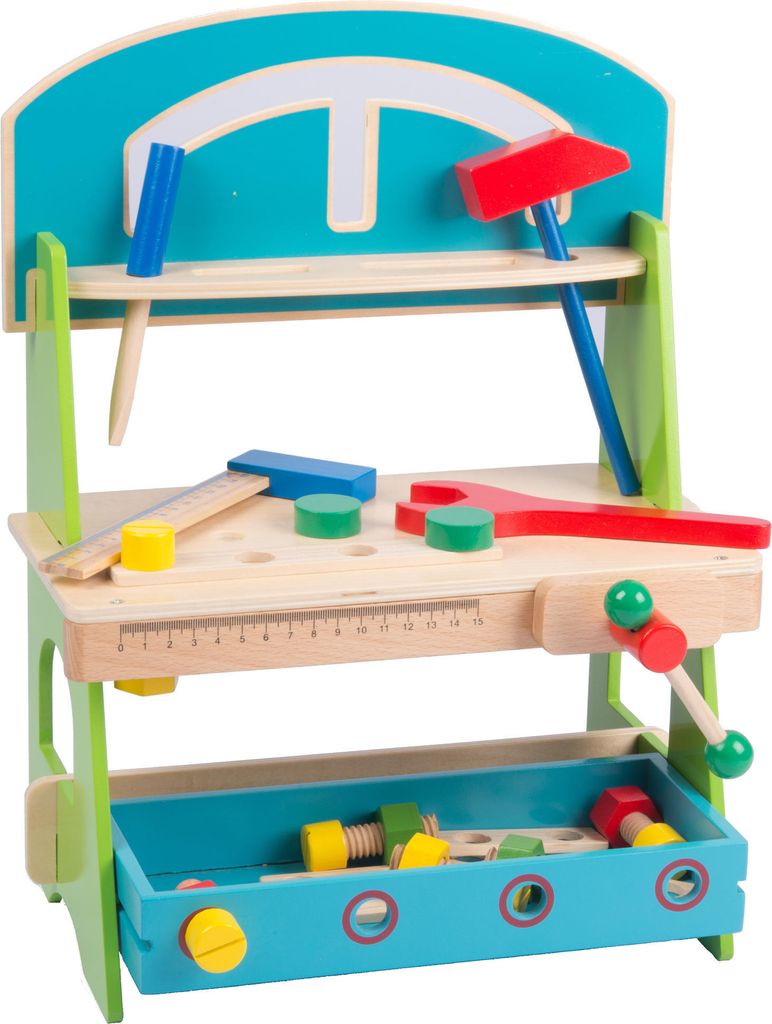 Werkbank kleine Werkstatt mit Werkzeugen Holzspielzeug