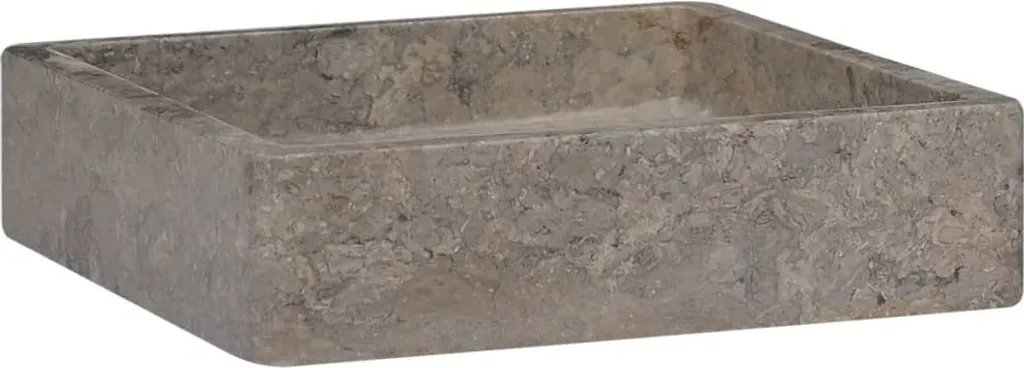 Lavabo in Marmo Grigio 40x40x10 cm | Eccellenza per Bagni di Pregio