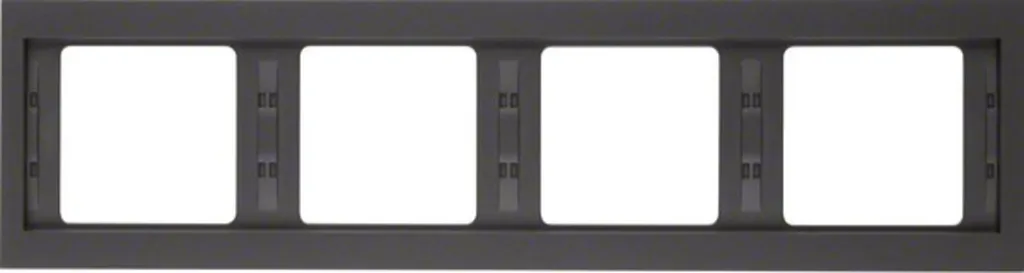 Plaque de finition quadruple anthracite mat K.1 montage horizontal 4 postes