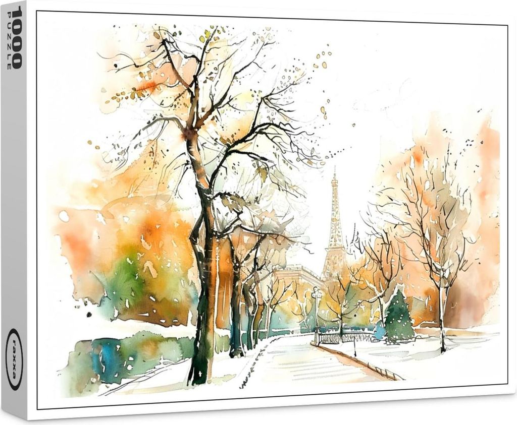 raxxa Premium-Puzzle "Watercolor Berlin Funkturm Autumn", 1000 Teile