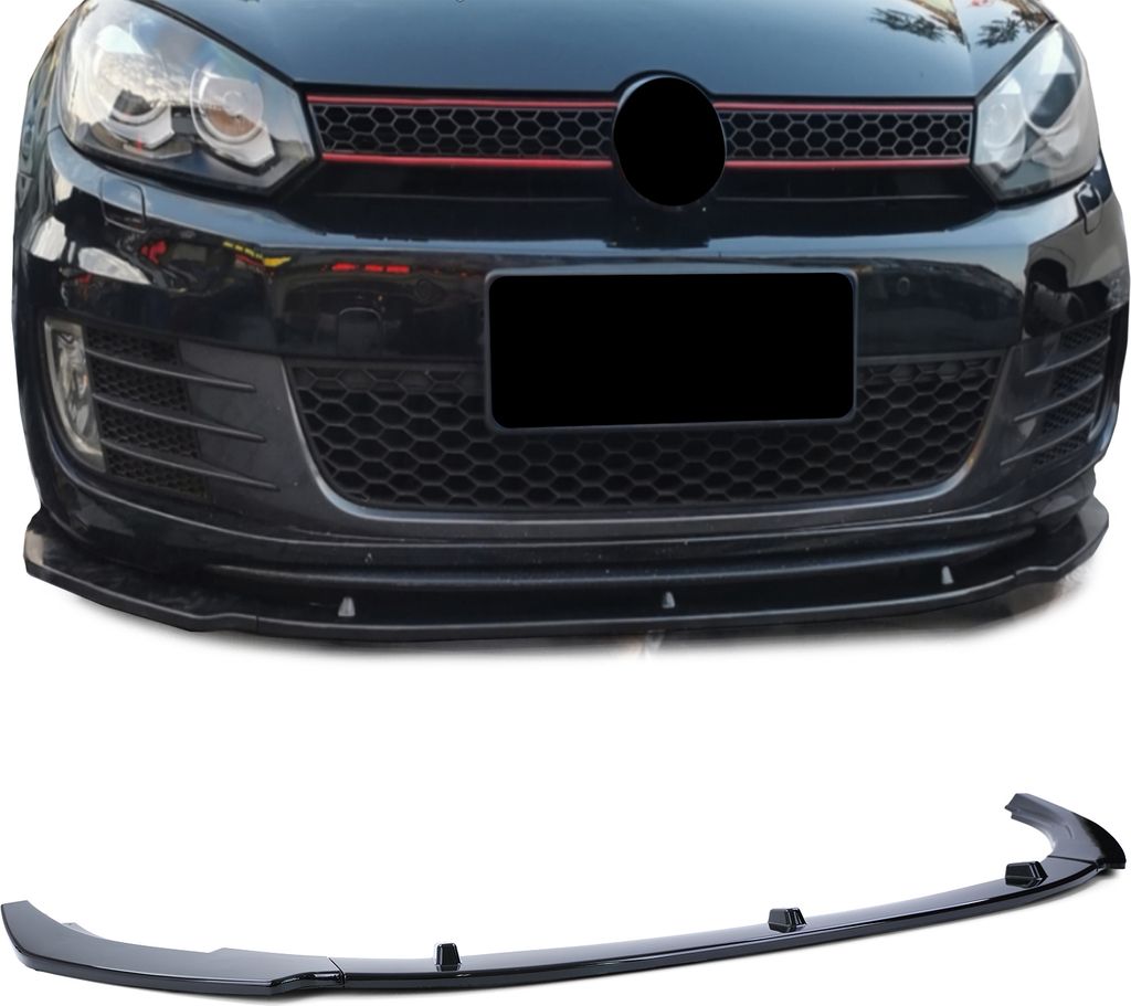 CUP Frontspoiler Lippe Schwarz Glanz für VW Golf 6 GTI Produktbild 