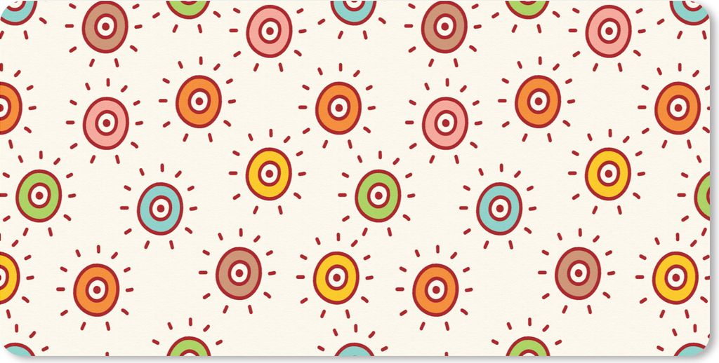 MuchoWow Mauspad Mousepad Muster - Sonne - Punkte - Mädchen - Kinder - Kinder 60x30 cm - Mousepads - Maus Mat - Pad - Mausunterlage - Nachhaltig