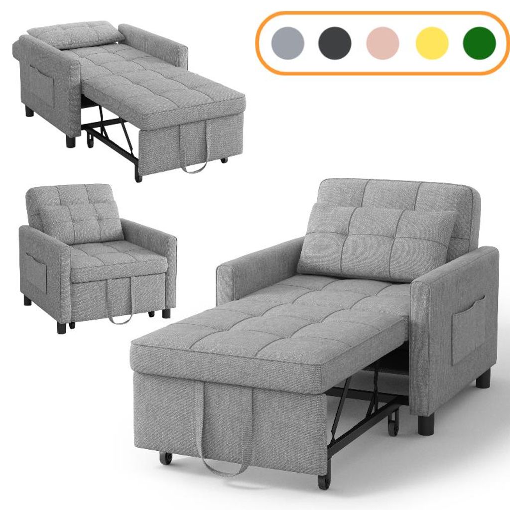 Schlafsessel BEALIFE 3-in-1 mit Liegefunktion & Kissen | Produktbild 