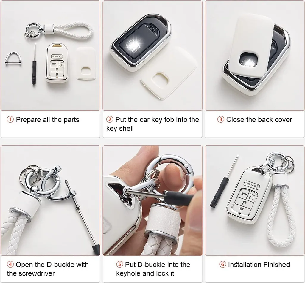 Custodia Lusso Chiave Audi B: Accessorio Pelle-TPU con Portachiavi - 2