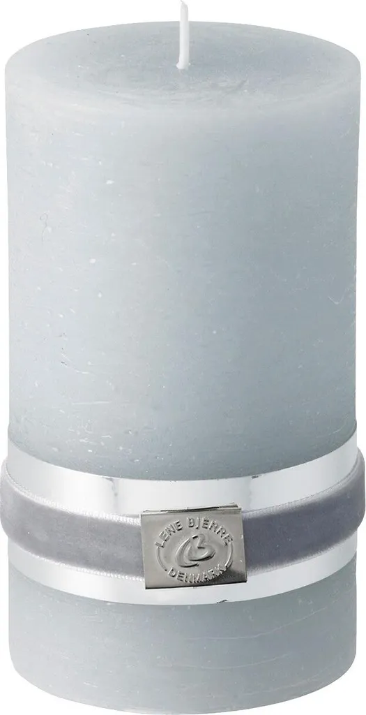 FURNLUX Bougie Rustique Grise 8x13 cm - Bougie Pilier Déco d'Intérieur