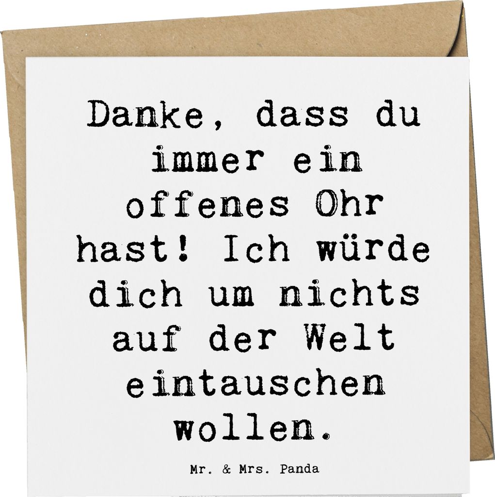 Mr. & Mrs. Panda Glückwunschkarte Spruch Freund fürs Leben - Weiß - Geschenk, Grußkarte, Danke, Dankbarkeit, doppelkarte, anlasskarte, sagen, w...