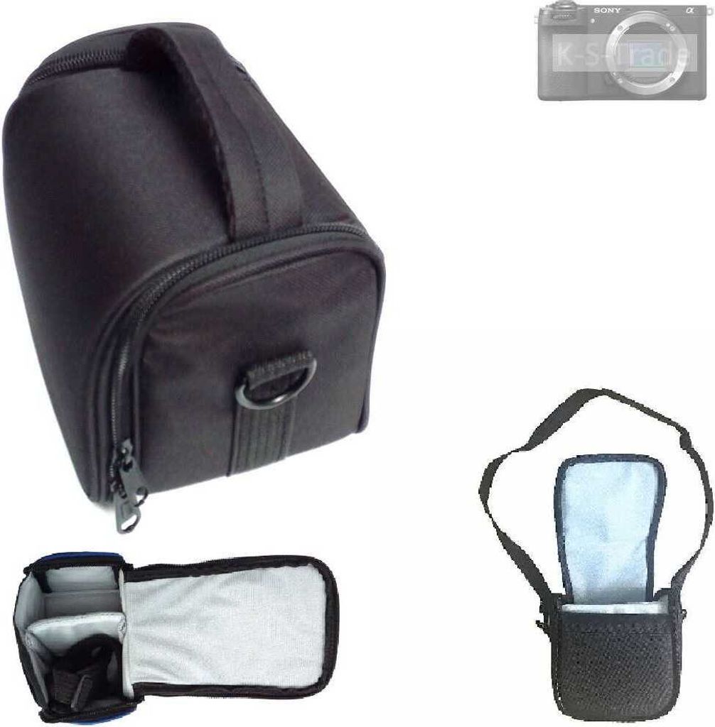 K-S-Trade Kameratasche kompatibel mit Sony Alpha 6700 Schultertasche Tragetasche Schutzhülle Fototasche bag Zubehörtasche Regenschutz schwarz | 13cm