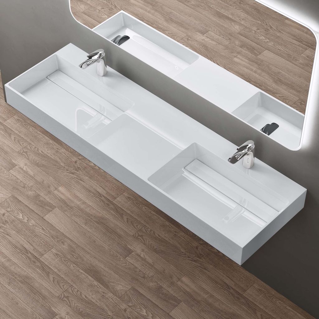 doporro Design Doppelwaschtisch 160x48x13 cm Produktbild 