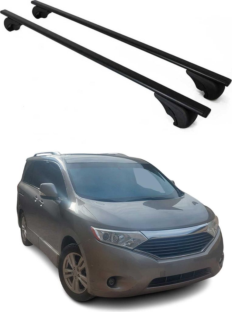 Dachträger Grundtäger für Nissan Quest 2011-2017 75kg Metall Schwarz 2 tlg