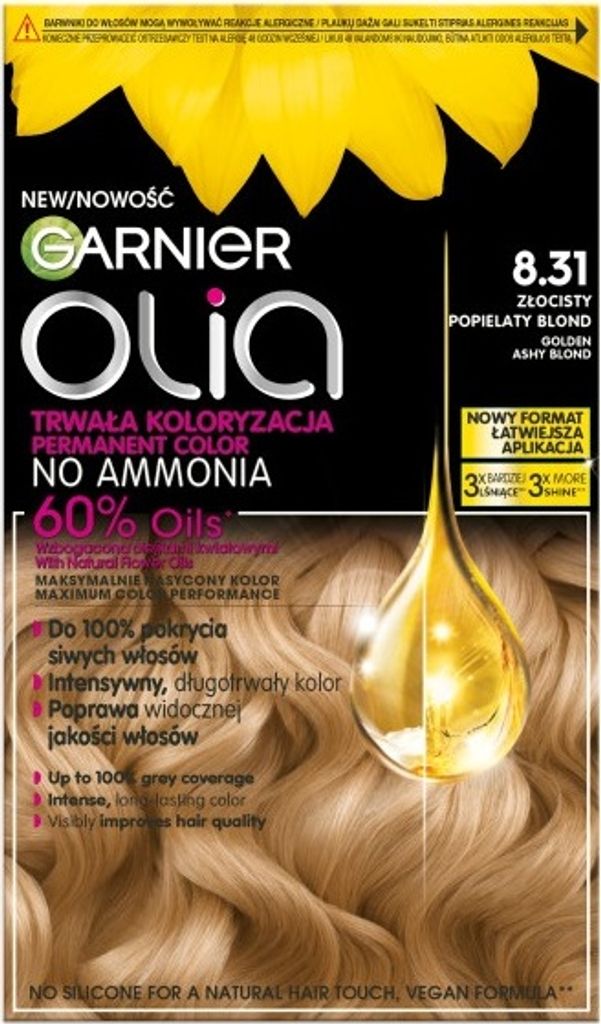 Garnier Olia Farba do włosów 8.31 Złocisty Popielaty Blond