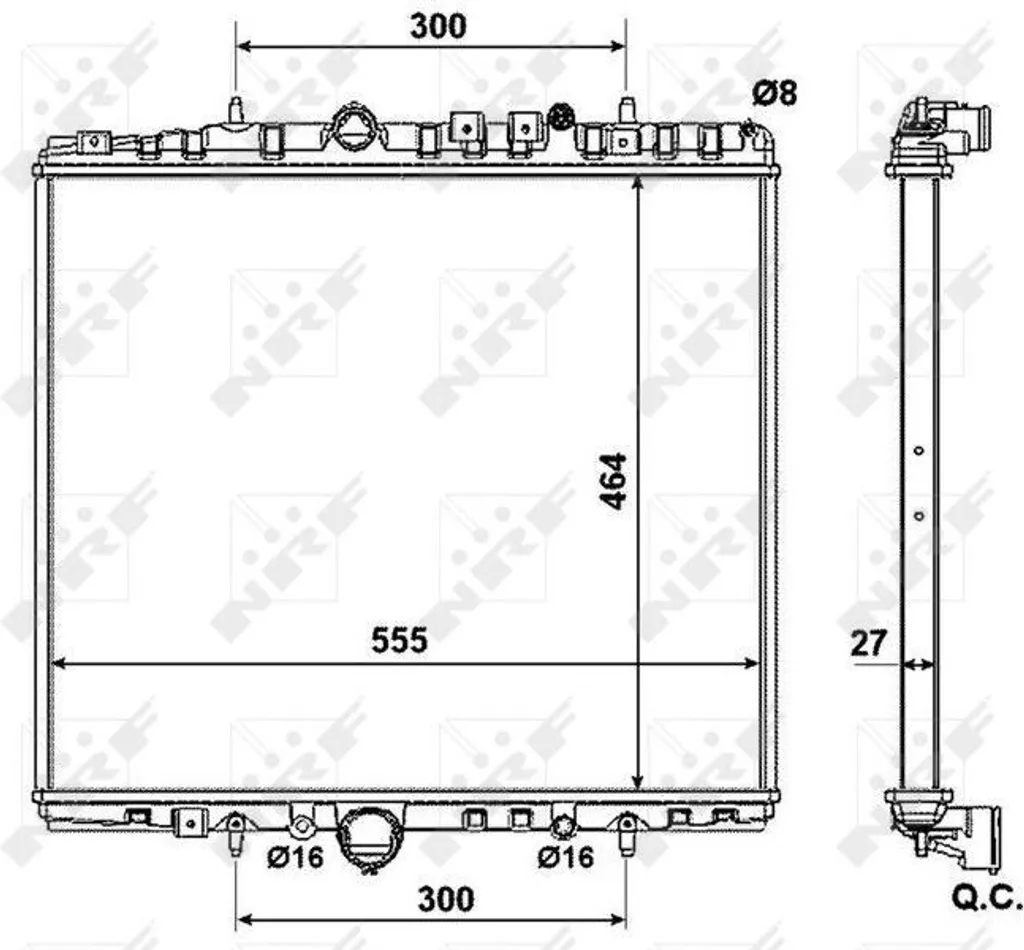 Radiateur de refroidissement pour monospaces C8 et 807 NRF