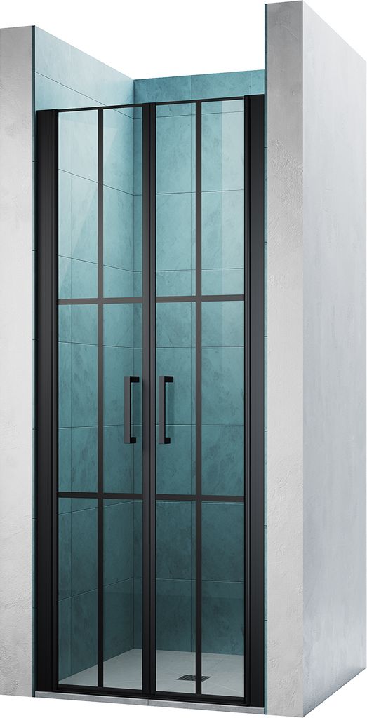 SONNI Duschtüren Nischentür 80x195cm Doppeltür Pendeltür Produktbild 