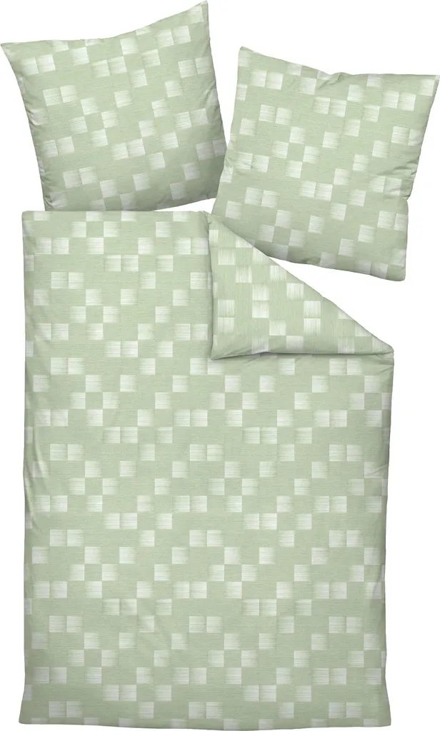 Linge de lit en jersey de coton Janine Carmen S 55120 vert tilleul 2 pcs