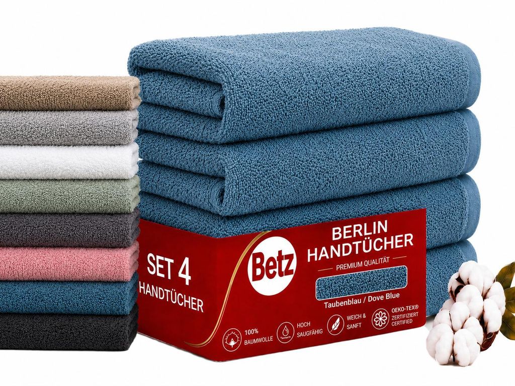 Betz BERLIN 4er Pack Handtücher Set Handtuch Größe 50x100 Produktbild 