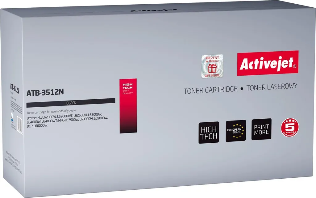 Toner noir Activejet ATB-3512N pour imprimante Brother TN-3512