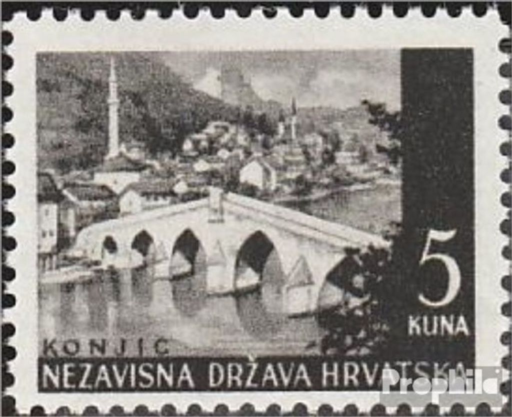 Briefmarken Kroatien 1941 Mi 55 mit Falz Landschaften