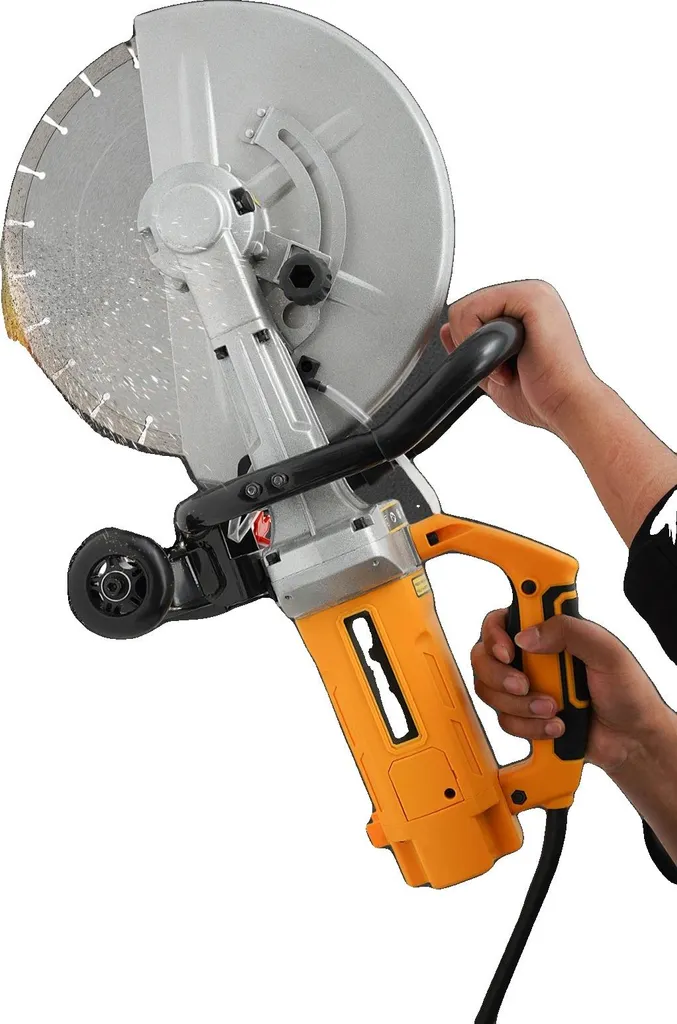 Scie à béton électrique filaire jaune 2600W pour découpe polyvalente UE