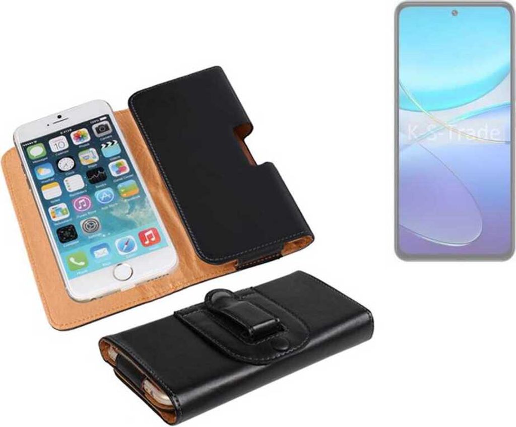 K-S-Trade Schützhülle Handyhülle kompatibel mit Vivo Y100 4G Holster Gürtel Tasche Schutzhülle Handy-Tasche Smartphone Case Seitentasche schwarz
