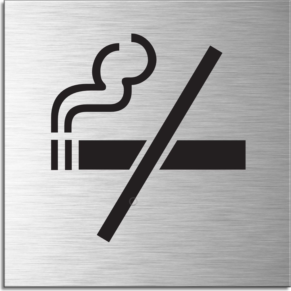 Schild - Rauchen verboten | Türschild 120 x 120 mm Aluminium selbstklebend
