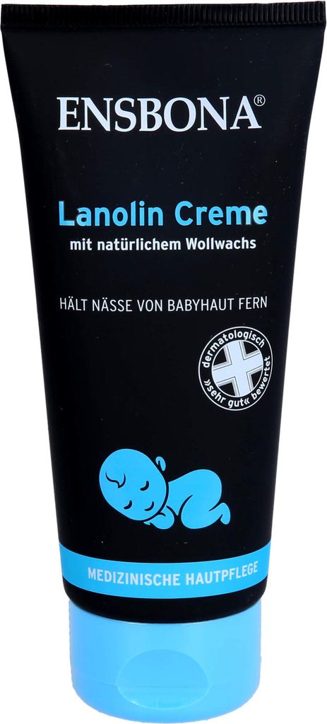 ENSBONA Lanolin Creme hält Nässe von Babyhaut fern, 100 ml Creme