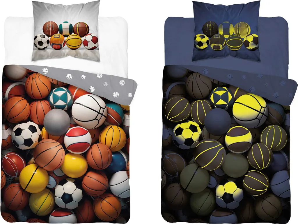Biancheria da Letto Basket 160x200 in Cotone Fosforescente 5552a