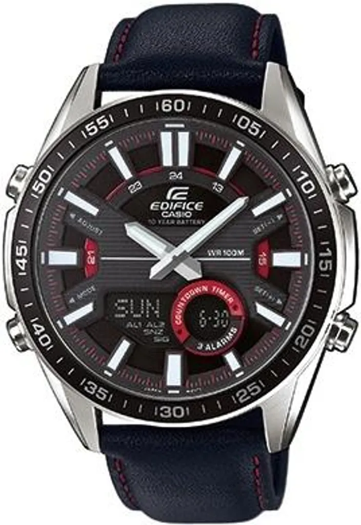 Casio Edifice EFV-C100L-1AVEF Montre Homme Noire en Cuir Élégante