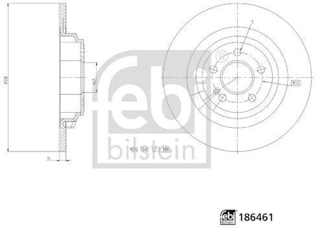 Freinage Arrière Mercedes GLE W167 : Lot de 2 Disques FEBI 186461