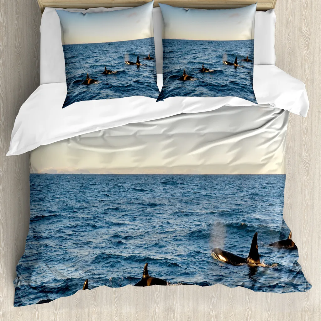Offerta Copripiumino Matrimoniale ABAKUHAUS 200x200 Balene Blu