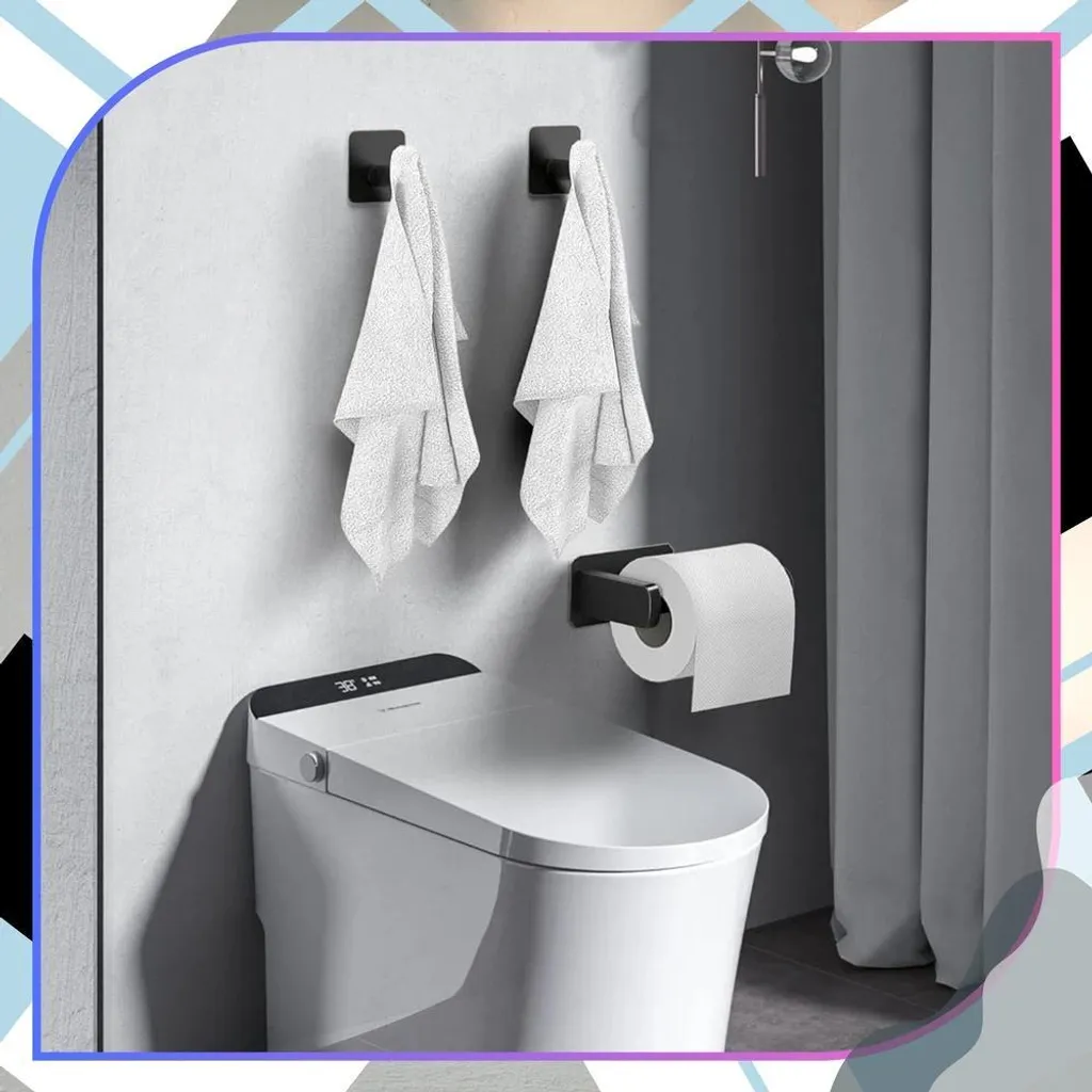 4 Ganci Adesivi Neri Opachi 4.5cm - Appendini Multifunzione Cucina e Bagno - 6