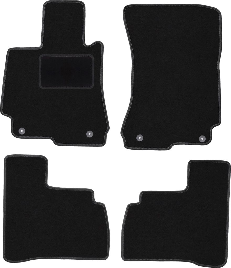 Schwarze Veloursmatten für: Mercedes W221 S-Klasse Limousine kurz (2005-2013)