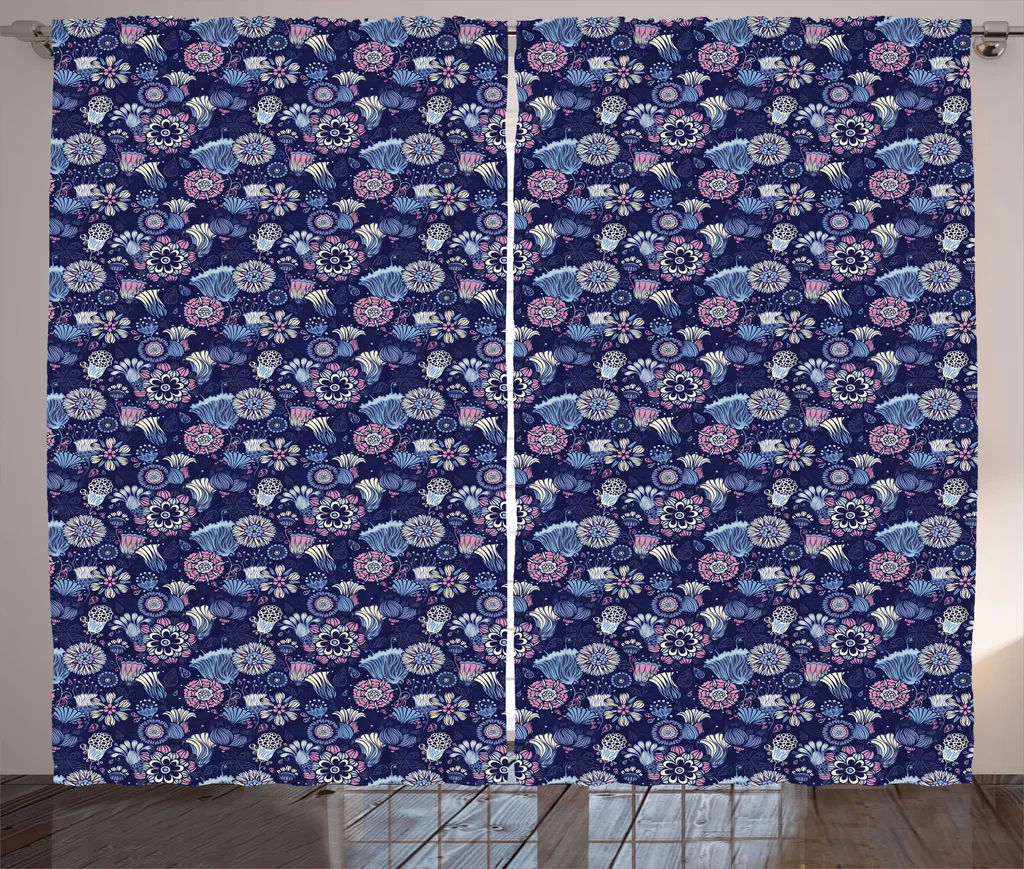 Rideaux décoratifs ambiance jardin rustique pour grand salon 280x225 cm